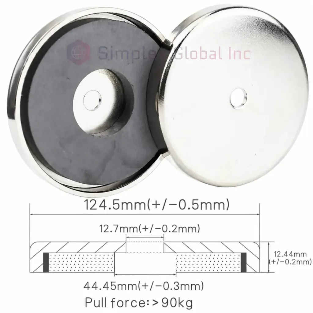 SCM-02 Simplex Chrome Magnet – 124.5mm Heavy-Duty Magnetic Base