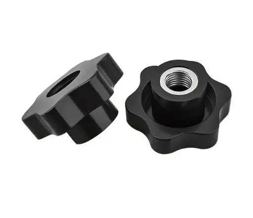 Black 6-Star Nylon Knob Screws